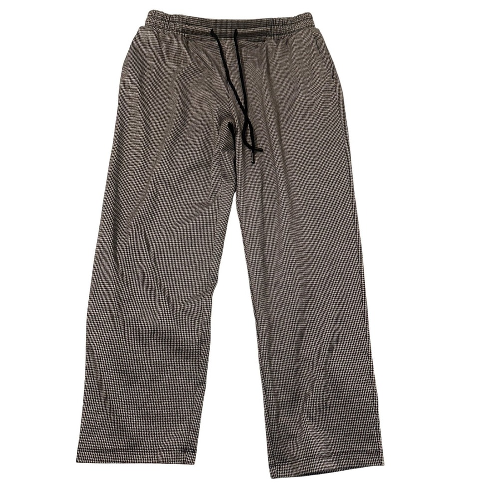 A New Day Womens Houndstooth Pull On Straight Leg Pants Black White Medium